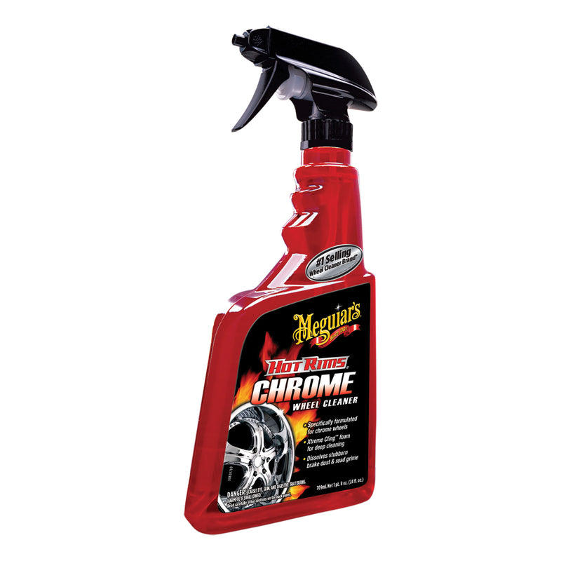 Meguiar's Hot Rims G19124 Chrome Wheel Cleaner, 24 oz Aerosol Can, Clear to Light Yellow, Liquid