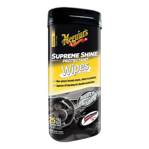 Meguiar's Supreme Shine G4000 Protectant Wipes, 25 Wipes Bottle, Liquid