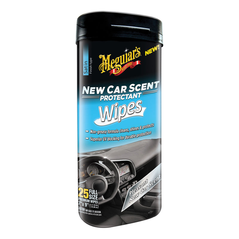 Meguiar's G4200 New Car Scent Protectant Wipes, 25 Wipes Bottle, Milky White, Liquid