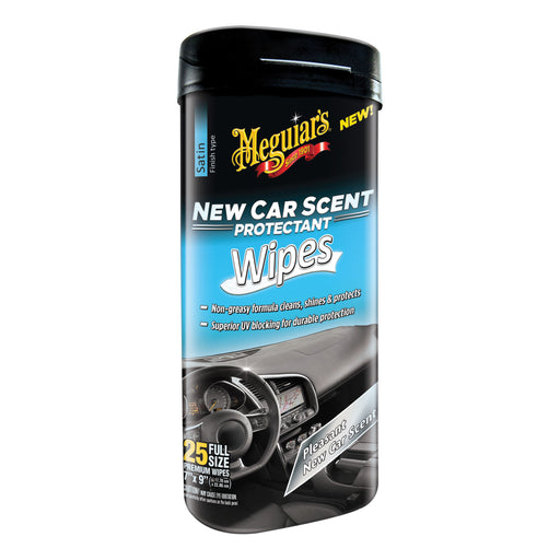 Meguiar's G4200 New Car Scent Protectant Wipes, 25 Wipes Bottle, Milky White, Liquid