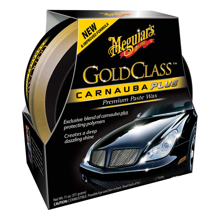 Meguiar's G7014J Carnauba Plus Premium Wax Paste 11 oz Tin Box, Creamy Off-White