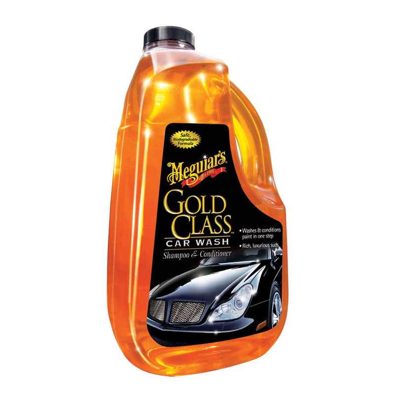 Meguiar's Gold Class G7164 Car Wash Shampoo and Conditioner, 64 oz Can, Bright Yellow, Liquid