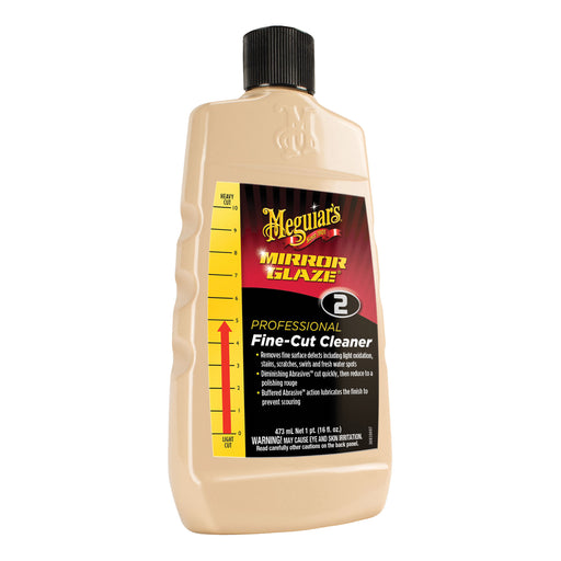 Meguiar's Mirror Glaze M0216 Fine-Cut Professional Cleaner Compound, 16 oz Bottle, Grayish Brown, Li