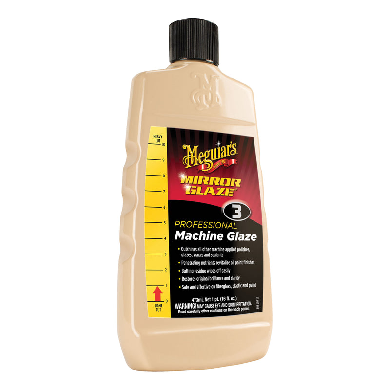 Meguiar's Mirror Glaze M0316 Professional Machine Glaze, 16 oz Bottle, Gloss White, Liquid
