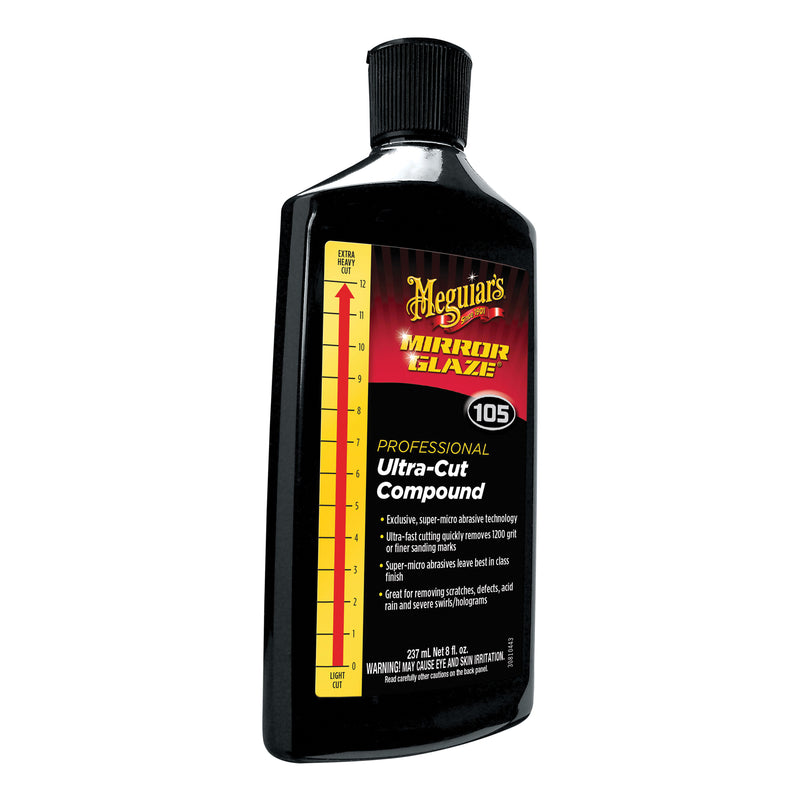 Mirror Glaze Ultra-Cut Compound 8 oz Creamy White Liquid