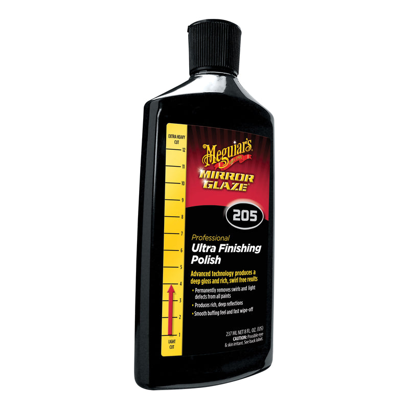 Meguiar's Mirror Glaze M20508 Ultra Finishing Polish, 8 oz Bottle, High Gloss, Creamy White, Liquid