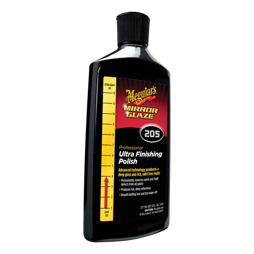 Meguiar's Mirror Glaze M20508 Ultra Finishing Polish, 8 oz Bottle, High Gloss, Creamy White, Liquid