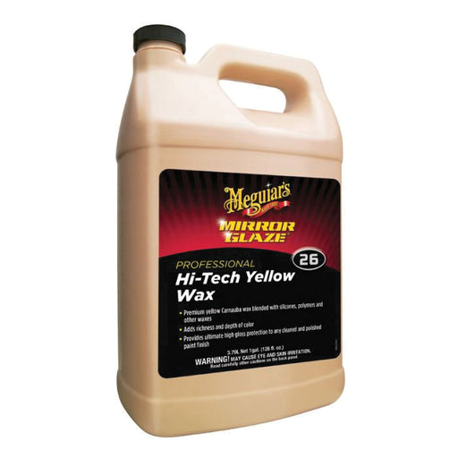 Meguiar's Mirror Glaze M2601 Hi-Tech Wax, 1 gal Can, High Gloss, Light Yellow, Liquid