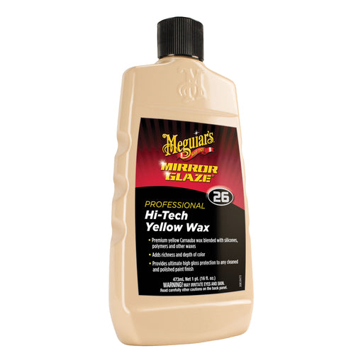 Meguiar's Mirror Glaze M2616 Hi-Tech Wax, 16 oz Tin Box, High Gloss, Light Yellow, Paste
