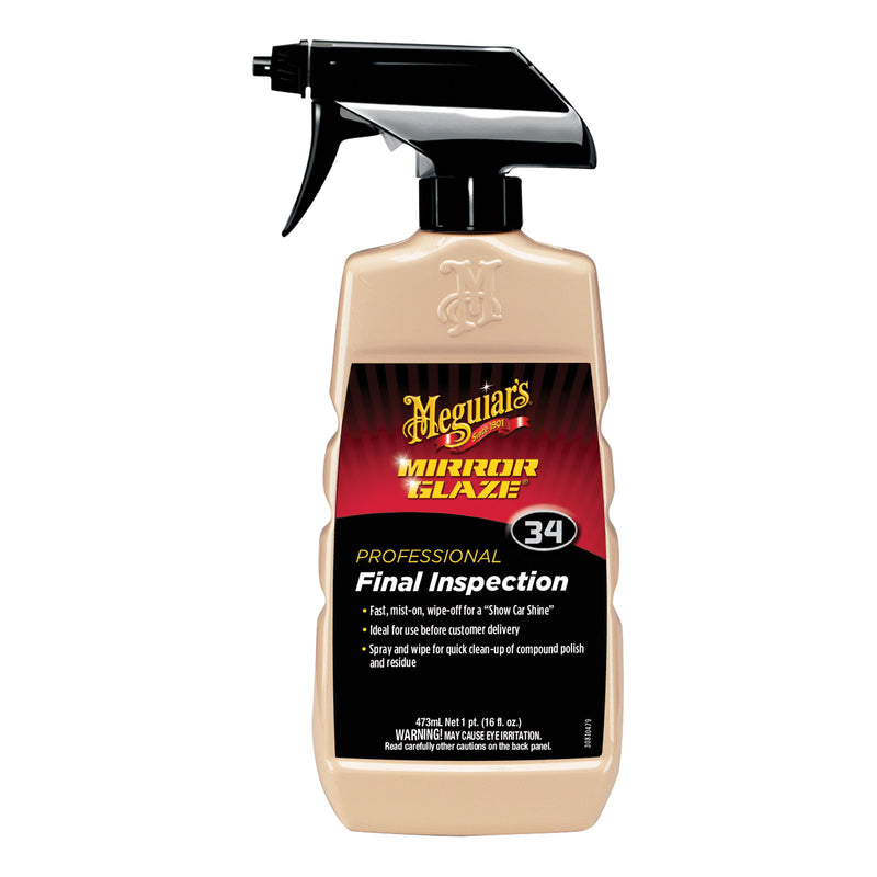 Meguiar's Mirror Glaze Final Inspection M3416 Professional Spray Detailer, 16 oz Bottle, Light Milky
