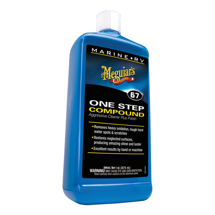 Meguiar's M6732 Marine/RV One Step Compound, 32 oz Bottle, High Gloss Creamy White, Liquid
