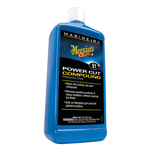 Meguiar's M9132 Power-Cut Marine/RV Professional Grade Compound, 32 oz Bottle, Off-White, Liquid