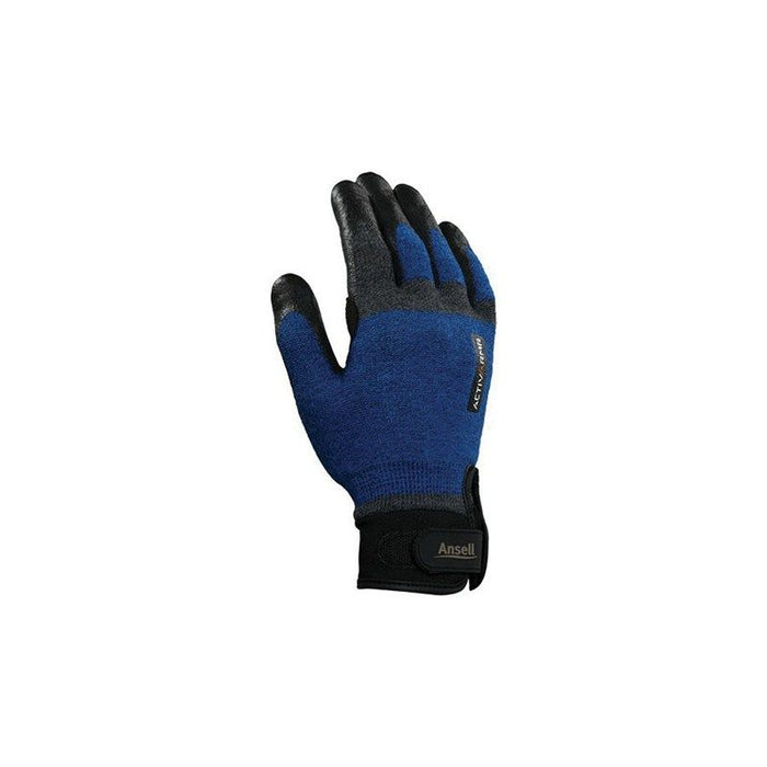 ActivArmr® 97-003L Heavy-Duty Coated Gloves, Large, Nitrile, Black/Blue