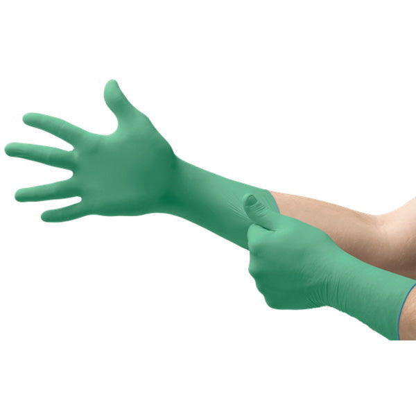 Microflex 93-260090 Large Green Nitrile/Neoprene Disposable Gloves, Textured