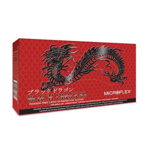 Microflex Corp. Microflex Black Dragon BD-1002-PF General Purpose Disposable Exam Gloves, Medium, Na — view 2