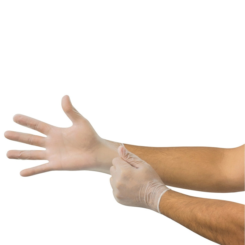 Derma Free DF-850-S Vinyl Exam Gloves, Small, Clear, Powder-Free