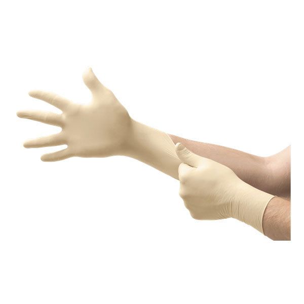 Microflex® Diamond Grip® MF-300-L MF-300 Durable Disposable Exam Gloves, Large, Natural Rubber Latex, Natural