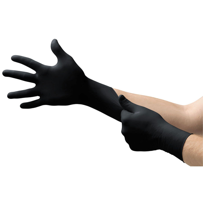 Microflex® MidKnight® MK296-S General Purpose Disposable Exam Gloves, Small, Nitrile, Black