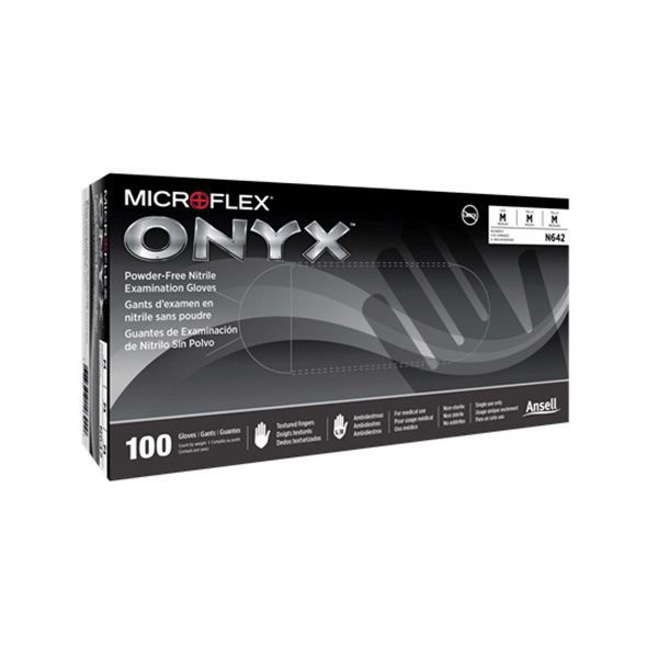 Microflex Corp. Microflex Onyx N642 General Purpose Disposable Exam Gloves, Medium, Nitrile, Texture — view 2