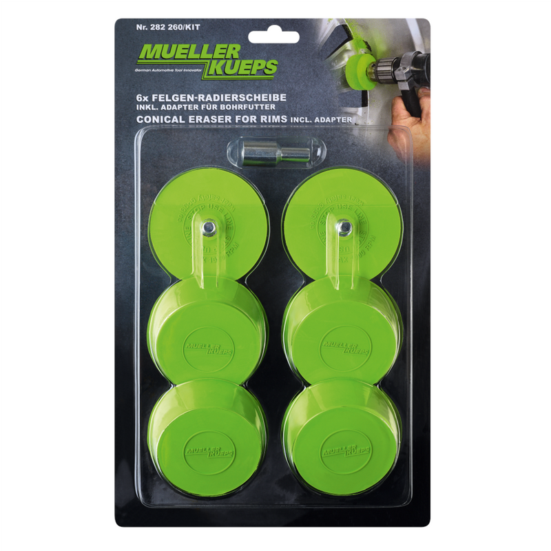 Mueller Kueps Conical Eraser for Rims 282-260-KIT with Adapter Disc