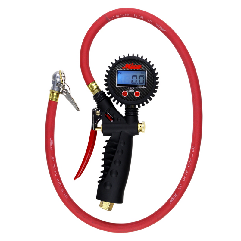 Digital Inflator Gauge with Ball Foot Air Chuck Clip