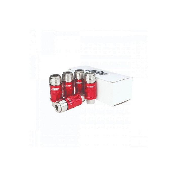 Milton 5 In One 1750 Universal Quick-Connect Safety Exhaust Coupler, 1/4 in, FNPT, 120 psi, Steel