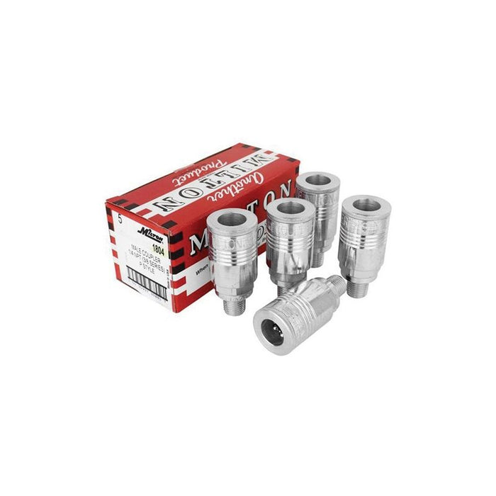 Milton Industries, Inc. Milton 1804 P-Style Coupler, 1/4 in, MNPT, 300 psi, Steel