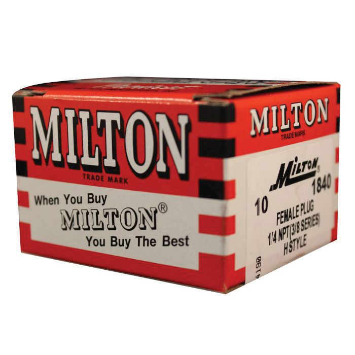 Milton Industries, Inc. Milton 1840 H-Style Quick Coupler Plug, 1/4 in, FNPT, Steel
