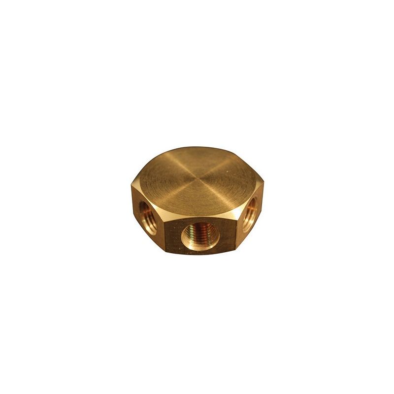 683-4 Air Manifold, 1/4" FNPT inlet, three 1/4" outlets, brass construction for multiple