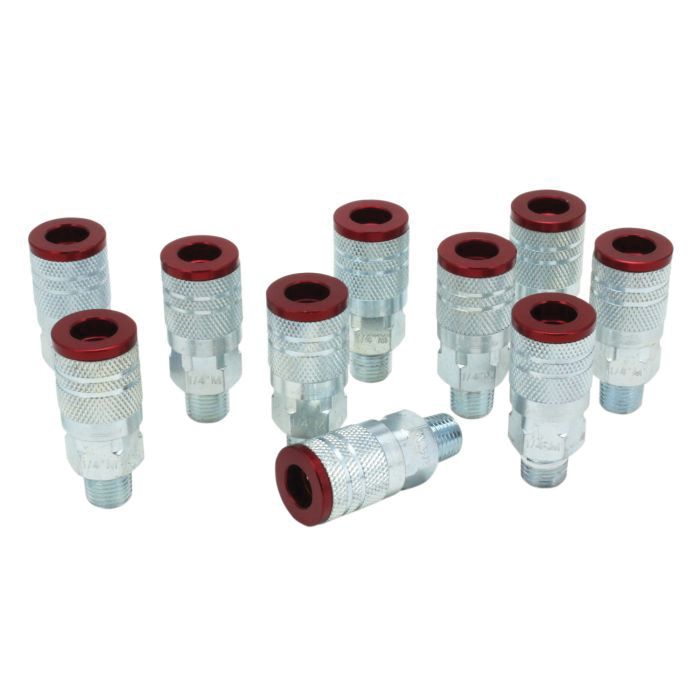 M-Style Coupler 716MC 1/4" MNPT Red Steel