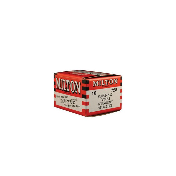 Milton Industries, Inc. Milton 728 M-Style Plug, 1/4 in, FNPT, Steel