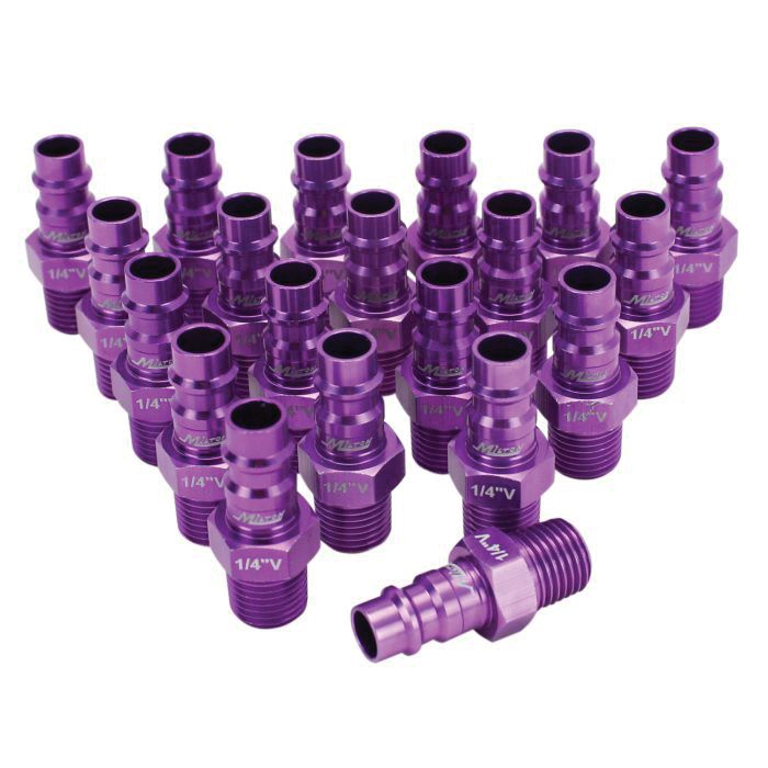 Milton Industries, Inc. Milton HighFlowPRO 760VC-20 V-Style Plug, 1/4 in, MNPT, Purple — view 2