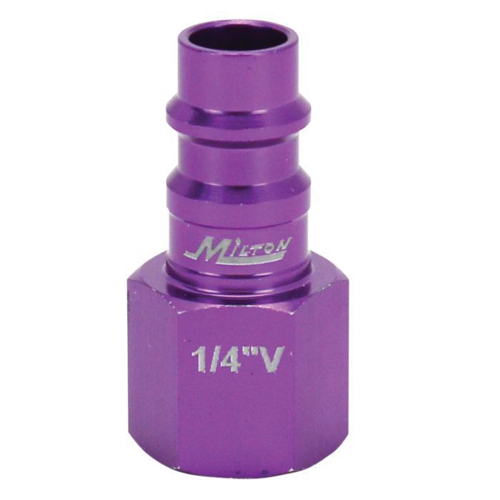 Milton Industries, Inc. Milton Highflowpro 761VC-20 V-Style High Flow Plug, 1/4 in, FNPT, Purple — view 4