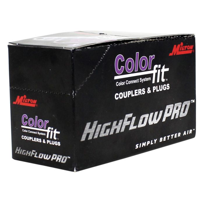Milton Industries, Inc. Milton ColorFit 765VC V-Style Coupler, 1/4 in, MNPT, Steel, Purple — view 3