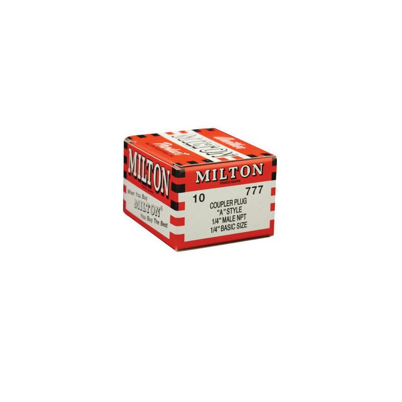 Milton 777 A-Style Quick Coupler Plug, 1/4 in, MNPT, Steel
