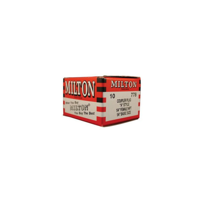 Milton Industries, Inc. Milton 778 A-Style Plug, 1/4 in, FNPT, Steel — view 2