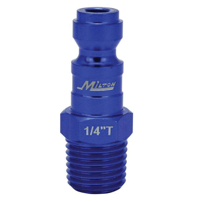 Milton Industries, Inc. Milton ColorFit 783TC-20 T-Style Plug, 1/4 in, MNPT, Blue — view 4