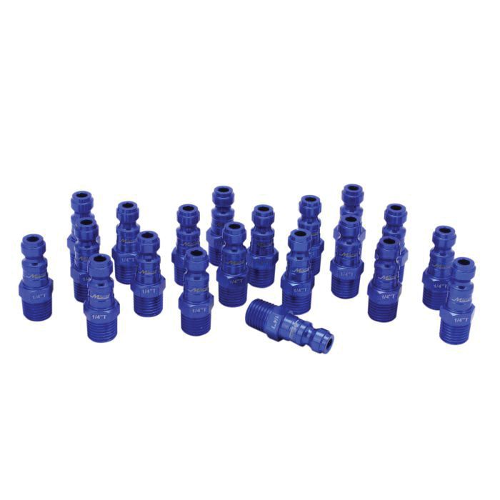 Milton Industries, Inc. Milton ColorFit 783TC-20 T-Style Plug, 1/4 in, MNPT, Blue — view 2