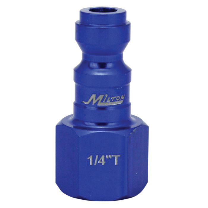 Milton Industries, Inc. Milton ColorFit 784TC-20 T-Style Plug, 1/4 in, FNPT, Blue — view 4