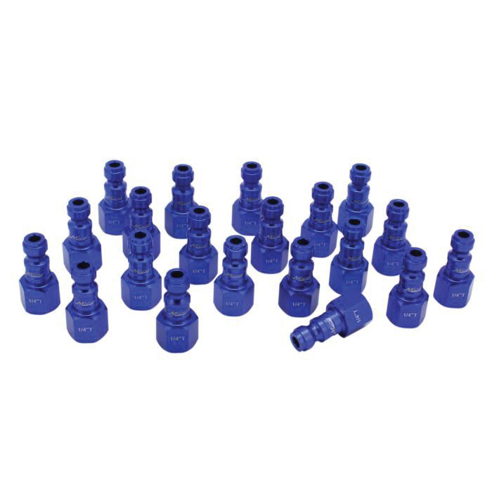 Milton Industries, Inc. Milton ColorFit 784TC-20 T-Style Plug, 1/4 in, FNPT, Blue