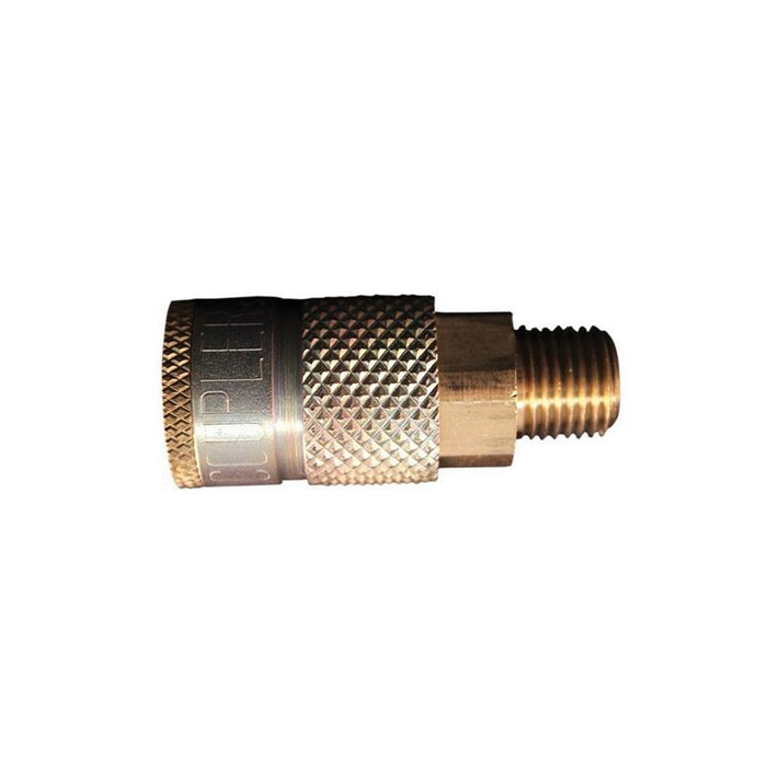 Milton 786 T-Style Coupler, 1/4 in, MNPT, Brass