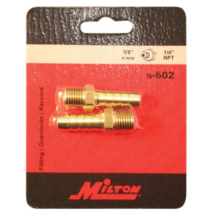 Milton Industries, Inc. Milton S-602 Hose End Fitting, 1/4 in MNPT x 3/8 in Hose — Natural — view 2