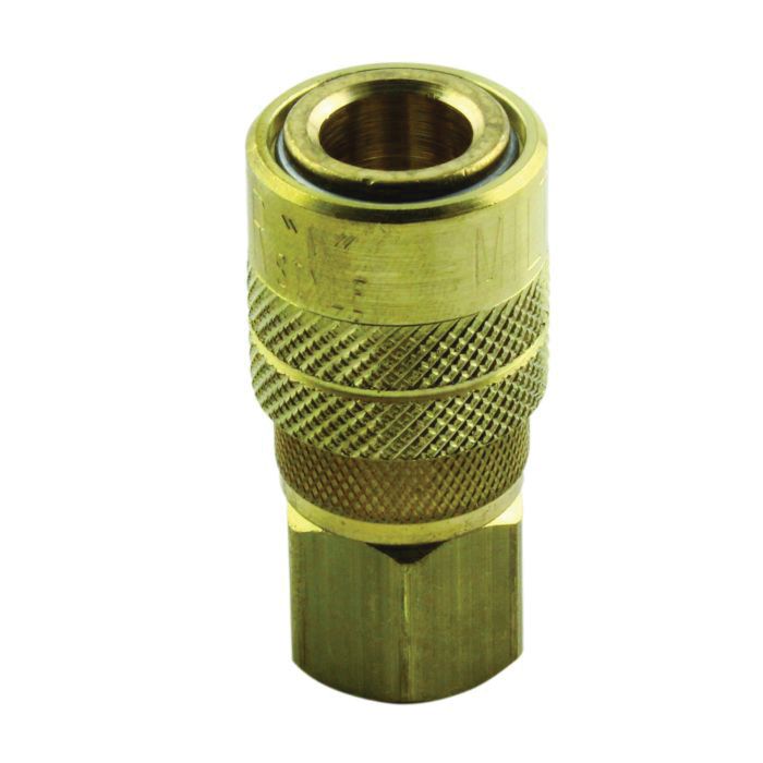 Milton Industries, Inc. Milton Kwik-Change S-715 M-Style Coupler, 1/4 in, FNPT, Brass — view 2