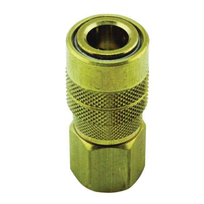Milton Industries, Inc. Milton Kwik-Change S-718 M-Style Coupler, 3/8 in, FNPT, Brass — view 2