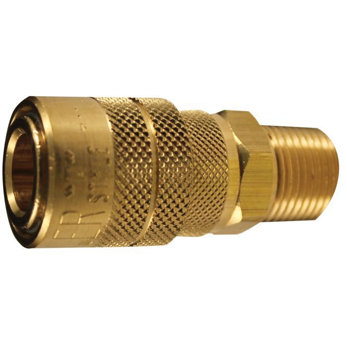 Milton Industries, Inc. Milton Kwik-Change S-719 M-Style Coupler, 3/8 in, MNPT, Brass — view 2