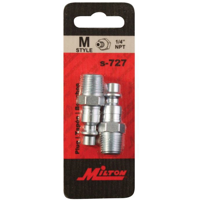 Milton Industries, Inc. Milton S-727 M-Style Plug, 1/4 in, MNPT, Steel