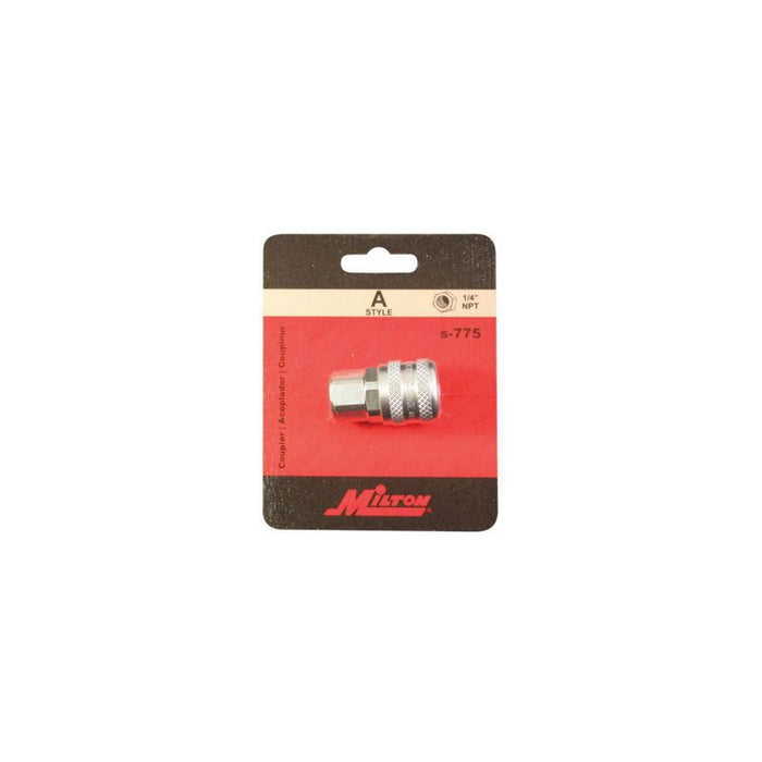 Milton Industries, Inc. Milton S-775 A-Style Coupler, 1/4 in, FNPT, Steel — view 2