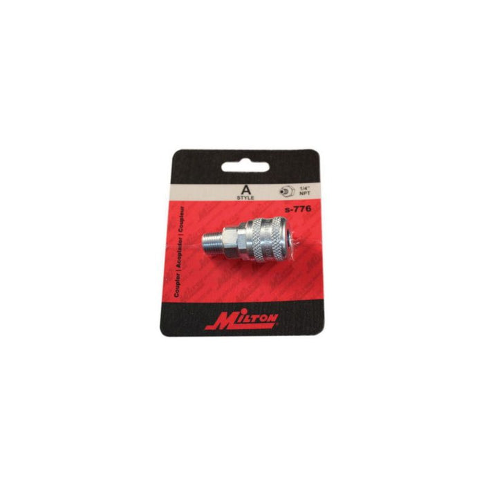 Milton Industries, Inc. Milton S-776 A-Style Coupler, 1/4 in, MNPT, Steel — view 2