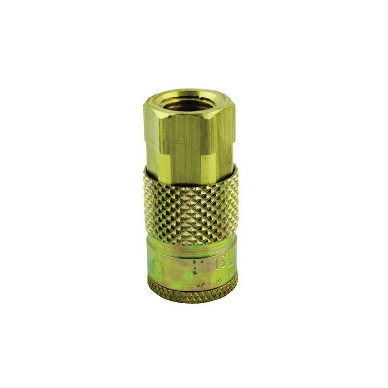 Milton S-785 T-Style Quick-Connect Coupler, 1/4 in, FNPT, Brass