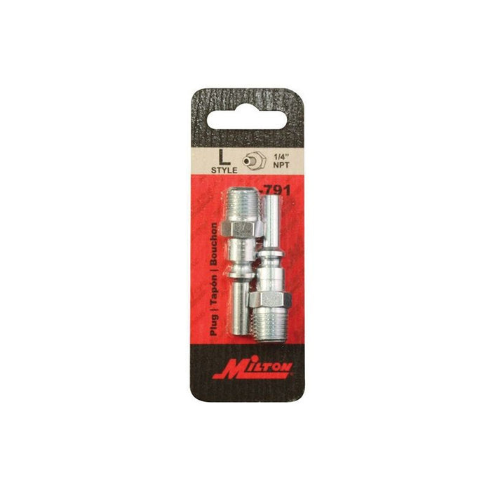 Milton Industries, Inc. Milton S-791 L-Style Plug, 1/4 in, MNPT, Steel